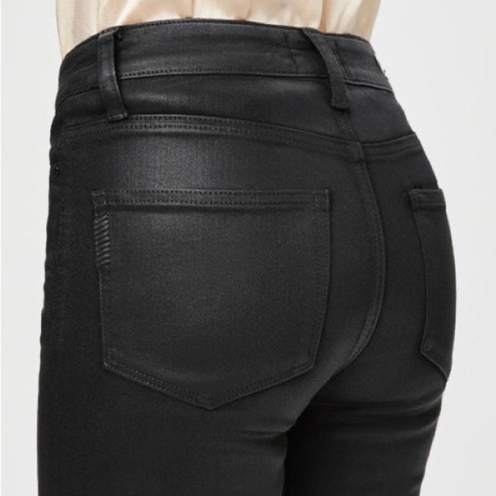 PAIGE Cindy Jeans High Rise Transcend Black Fog Luxe Coating Sz 30 Goth Core - Picture 4 of 16